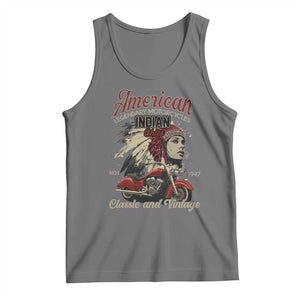 American Legendary Motorcycle Indian Chief Tank Top Classic And Vintage Bikers TS11 Black Heather Print Your Wear