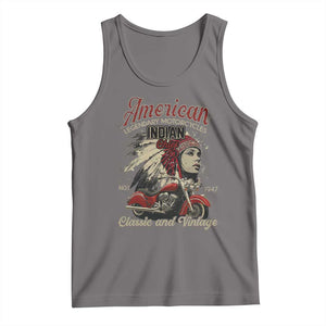 American Legendary Motorcycle Indian Chief Tank Top Classic And Vintage Bikers TS11 Deep Heather Print Your Wear