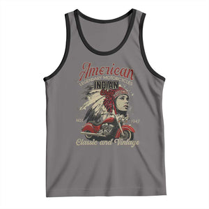 American Legendary Motorcycle Indian Chief Tank Top Classic And Vintage Bikers TS11 Deep Heather Black Print Your Wear