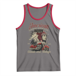 American Legendary Motorcycle Indian Chief Tank Top Classic And Vintage Bikers TS11 Deep Heather Red Print Your Wear