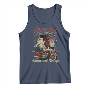 American Legendary Motorcycle Indian Chief Tank Top Classic And Vintage Bikers TS11 Navy Print Your Wear