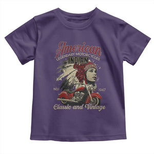 American Legendary Motorcycle Indian Chief Toddler T Shirt Classic And Vintage Bikers TS11 Purple Print Your Wear