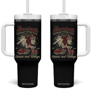 American Legendary Motorcycle Indian Chief Tumbler With Handle Classic And Vintage Bikers TS11 One Size: 40 oz Black Print Your Wear