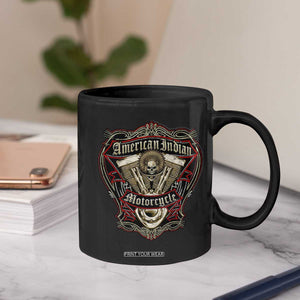American Indian Skull Motorcycle Vintage Motorbike Engine Coffee Mug TS11 Print Your Wear