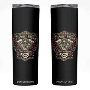 American Indian Skull Motorcycle Vintage Motorbike Engine Skinny Tumbler TS11 Black Print Your Wear