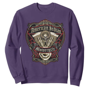 American Indian Skull Motorcycle Vintage Motorbike Engine Sweatshirt TS11 Purple Print Your Wear