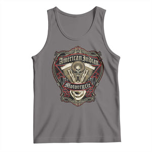 American Indian Skull Motorcycle Vintage Motorbike Engine Tank Top TS11 Deep Heather Print Your Wear