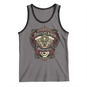 American Indian Skull Motorcycle Vintage Motorbike Engine Tank Top TS11 Deep Heather Black Print Your Wear