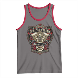 American Indian Skull Motorcycle Vintage Motorbike Engine Tank Top TS11 Deep Heather Red Print Your Wear
