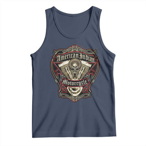 American Indian Skull Motorcycle Vintage Motorbike Engine Tank Top TS11 Navy Print Your Wear
