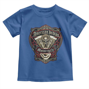American Indian Skull Motorcycle Vintage Motorbike Engine Toddler T Shirt TS11 Royal Blue Print Your Wear