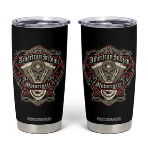 American Indian Skull Motorcycle Vintage Motorbike Engine Tumbler Cup TS11 Black Print Your Wear