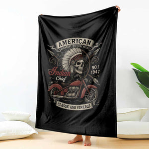American Legendary Motorcycle Indian Chief Throw Blanket No 1 Classic And Vintage Skull TS11 Print Your Wear