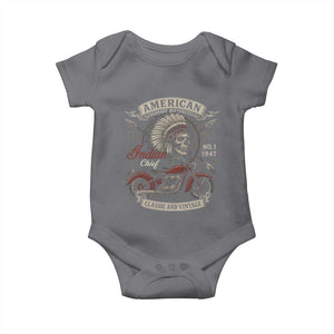 American Legendary Motorcycle Indian Chief Baby Onesie No 1 Classic And Vintage Skull TS11 Charcoal Print Your Wear