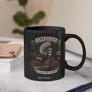 American Legendary Motorcycle Indian Chief Coffee Mug No 1 Classic And Vintage Skull TS11 Print Your Wear