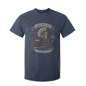 American Legendary Motorcycle Indian Chief T Shirt For Kid No 1 Classic And Vintage Skull TS11 Navy Print Your Wear