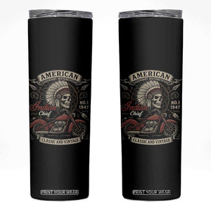 American Legendary Motorcycle Indian Chief Skinny Tumbler No 1 Classic And Vintage Skull TS11 Black Print Your Wear