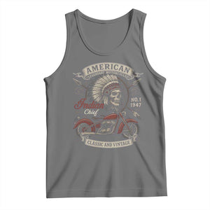 American Legendary Motorcycle Indian Chief Tank Top No 1 Classic And Vintage Skull TS11 Black Heather Print Your Wear