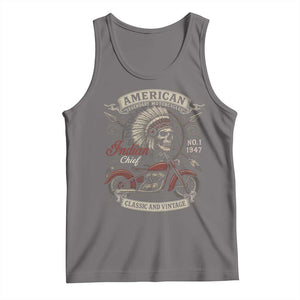 American Legendary Motorcycle Indian Chief Tank Top No 1 Classic And Vintage Skull TS11 Deep Heather Print Your Wear