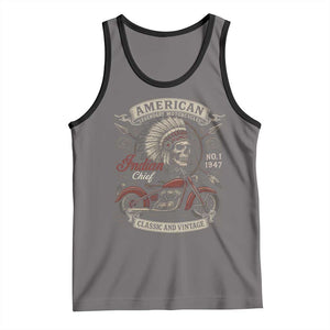 American Legendary Motorcycle Indian Chief Tank Top No 1 Classic And Vintage Skull TS11 Deep Heather Black Print Your Wear