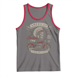 American Legendary Motorcycle Indian Chief Tank Top No 1 Classic And Vintage Skull TS11 Deep Heather Red Print Your Wear