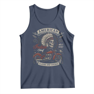 American Legendary Motorcycle Indian Chief Tank Top No 1 Classic And Vintage Skull TS11 Navy Print Your Wear