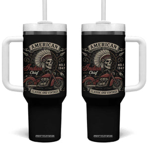 American Legendary Motorcycle Indian Chief Tumbler With Handle No 1 Classic And Vintage Skull TS11 One Size: 40 oz Black Print Your Wear