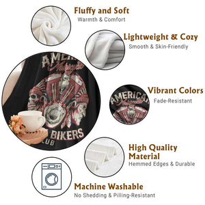 American Legendary Motorcycle Indian Biker Club Throw Blanket Vintage Motorbike Engine Native American Skull TS11 Print Your Wear