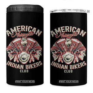 American Legendary Motorcycle Indian Biker Club 4 in 1 Can Cooler Tumbler Vintage Motorbike Engine Native American Skull TS11 One Size: 16 oz Black Print Your Wear