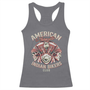 American Legendary Motorcycle Indian Biker Club Racerback Tank Top Vintage Motorbike Engine Native American Skull TS11 Charcoal Print Your Wear