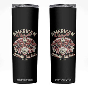 American Legendary Motorcycle Indian Biker Club Skinny Tumbler Vintage Motorbike Engine Native American Skull TS11 Black Print Your Wear