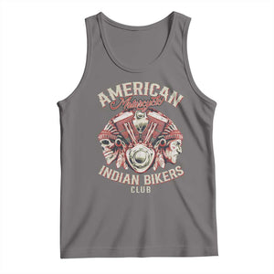American Legendary Motorcycle Indian Biker Club Tank Top Vintage Motorbike Engine Native American Skull TS11 Deep Heather Print Your Wear