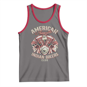 American Legendary Motorcycle Indian Biker Club Tank Top Vintage Motorbike Engine Native American Skull TS11 Deep Heather Red Print Your Wear