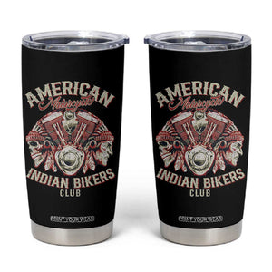 American Legendary Motorcycle Indian Biker Club Tumbler Cup Vintage Motorbike Engine Native American Skull TS11 Black Print Your Wear