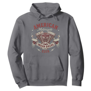 American Motorcycle Indian Biker Club Hoodie Vintage Motorbike Engine TS11 Charcoal Print Your Wear