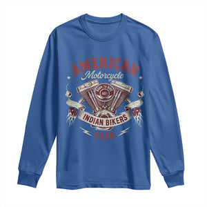 American Motorcycle Indian Biker Club Long Sleeve Shirt Vintage Motorbike Engine TS11 Royal Blue Print Your Wear
