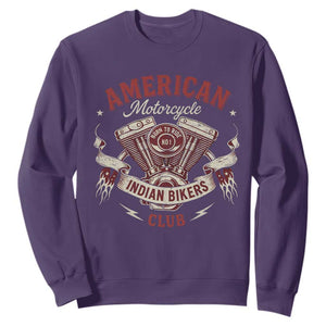 American Motorcycle Indian Biker Club Sweatshirt Vintage Motorbike Engine TS11 Purple Print Your Wear