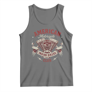 American Motorcycle Indian Biker Club Tank Top Vintage Motorbike Engine TS11 Black Heather Print Your Wear