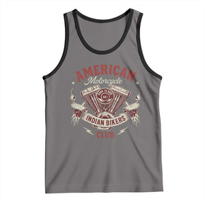 American Motorcycle Indian Biker Club Tank Top Vintage Motorbike Engine TS11 Deep Heather Black Print Your Wear