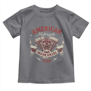 American Motorcycle Indian Biker Club Toddler T Shirt Vintage Motorbike Engine TS11 Charcoal Print Your Wear