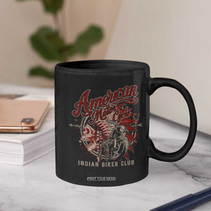 American Legendary Motorcycle Indian Biker Club Coffee Mug Vintage Native American Skull TS11 Print Your Wear