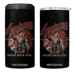 American Legendary Motorcycle Indian Biker Club 4 in 1 Can Cooler Tumbler Vintage Native American Skull TS11 One Size: 16 oz Black Print Your Wear