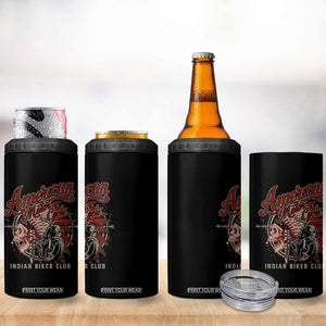 American Legendary Motorcycle Indian Biker Club 4 in 1 Can Cooler Tumbler Vintage Native American Skull TS11 Print Your Wear