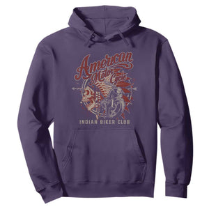 American Legendary Motorcycle Indian Biker Club Hoodie Vintage Native American Skull TS11 Purple Print Your Wear