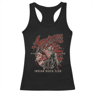 American Legendary Motorcycle Indian Biker Club Racerback Tank Top Vintage Native American Skull TS11 Black Print Your Wear