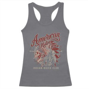 American Legendary Motorcycle Indian Biker Club Racerback Tank Top Vintage Native American Skull TS11 Charcoal Print Your Wear