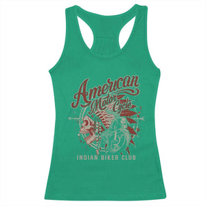 American Legendary Motorcycle Indian Biker Club Racerback Tank Top Vintage Native American Skull TS11 Irish Green Print Your Wear