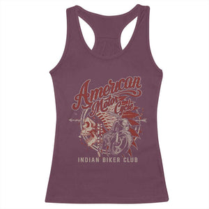 American Legendary Motorcycle Indian Biker Club Racerback Tank Top Vintage Native American Skull TS11 Maroon Print Your Wear