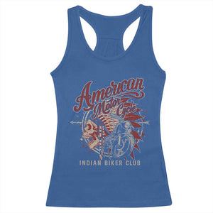American Legendary Motorcycle Indian Biker Club Racerback Tank Top Vintage Native American Skull TS11 Royal Blue Print Your Wear