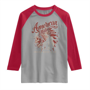 American Legendary Motorcycle Indian Biker Club Raglan Shirt Vintage Native American Skull TS11 Sport Gray Red Print Your Wear